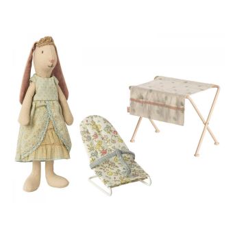Maileg Poupee Mini Lapin Princesse Transat Table A Langer