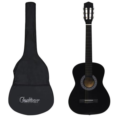 Vidaxl Noir Guitare Classique Avec Sac Pour Débutants 3/4 36" - Image 1