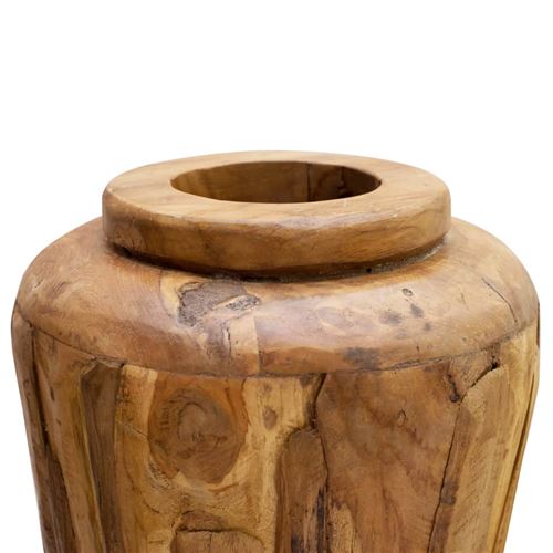 Vidaxl vase de d&eacute;coration 40 x 80 cm bois de teck solide 285210
