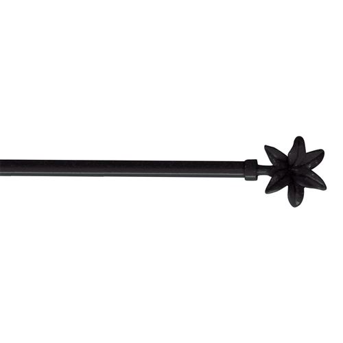 Paris Prix Noir Tringle Déco Extensible "Fleurella" 80-110Cm - Image 1