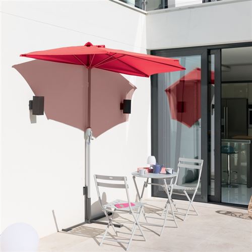 Demi-parasol Serena coloris framboise Hespéride