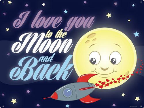 Plaque murale en métal Love Across The Universe 40.7 x 30.5cm