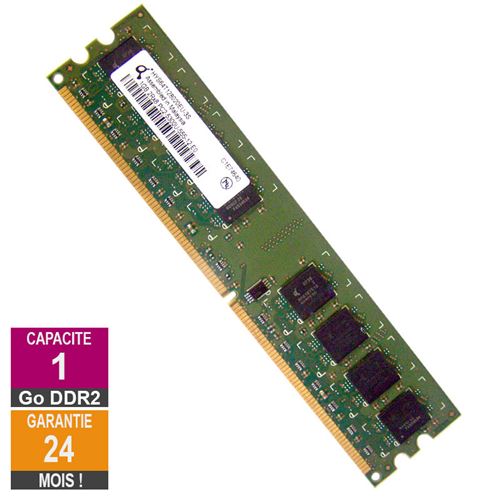 Barrette Mémoire 1Go RAM DDR2 Qimonda HYS64T128020EU-3S-B2 DIMM PC2-5300U