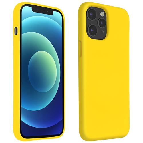 Avizar Coque iPhone 12 Pro Max Max Semi-rigide Finition Soft Touch Compatible QI jaune