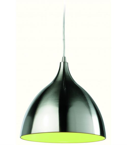 FIRST LIGHT PRODUCTS 5743BSGN SUSPENSION EN ACIER BROSSÉ 1 X E27 60 W INTÉRIEUR VERT
