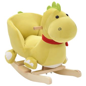 vidaXL Dragon a bascule avec dossier Peluche 60x32x53 cm Vert citron Autres jeux d eveil a la Fnac