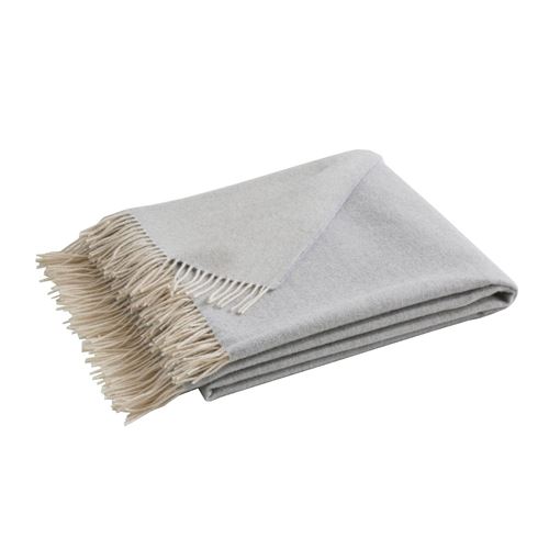 Plaid mérinos Katmandou BLANC DES VOSGES - Perle - 130 x 170 cm