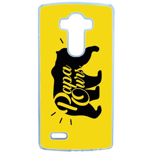 Coque Papa Ours Fond Jaune Compatible Lg G3 Transparent