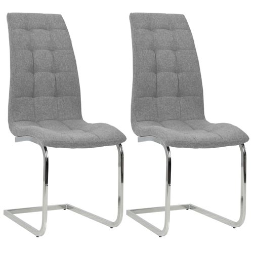 vidaXL Chaise de salle à manger 2 pcs Tissu 42,5x61x104,5cm Gris clair