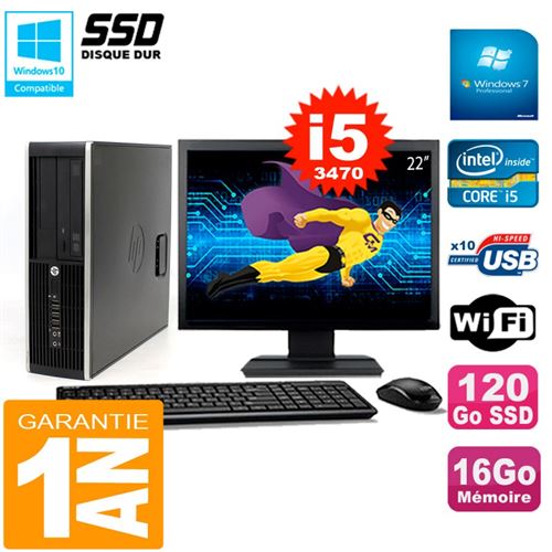 Pc hp compaq 8300 sff ecran 22' core i5-3470 ram 16go disque 120 go ssd wifi w7 État correct - Hewlett-Packard reconditionné disponible sur Fnac