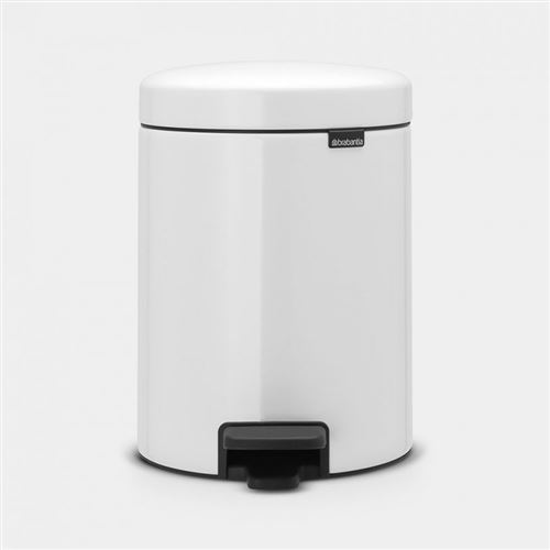 Poubelle pédale 5l Newicon blanc - Brabantia - Blanc - Plastique