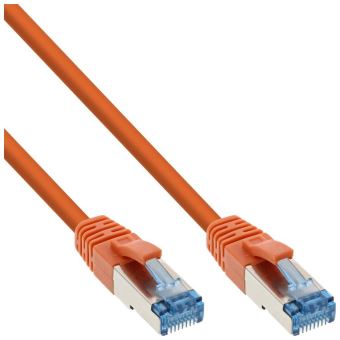 InLine - Cordon de raccordement - RJ-45 (M) pour RJ-45 (M) - 2 m - SFTP, PiMF - CAT 6a - sans halogène, sans crochet - orange - 1