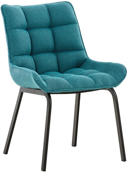 Chaise Saranda en Tissu avec Piètement en métal noir - Assise Turquoise