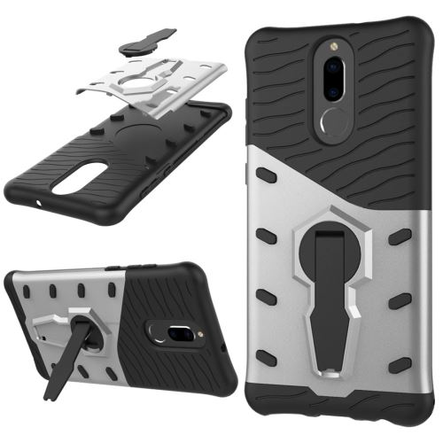 Huawei Honor 9i Coque Protection Plastique Combinaison Armure Support Argenté ALS53246