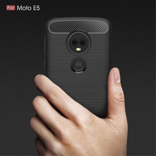 Motorola Moto E5 Carbone Noir Coque Housse Etui En Silicone Gel Souple hfs-house®