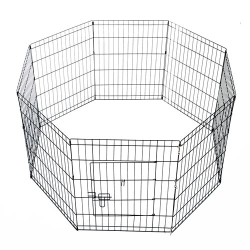 PawHut parkren voor honden, knaagdieren, konijnen, hek voor kleine dieren, binnen en buiten, 76x61 cm, zwart