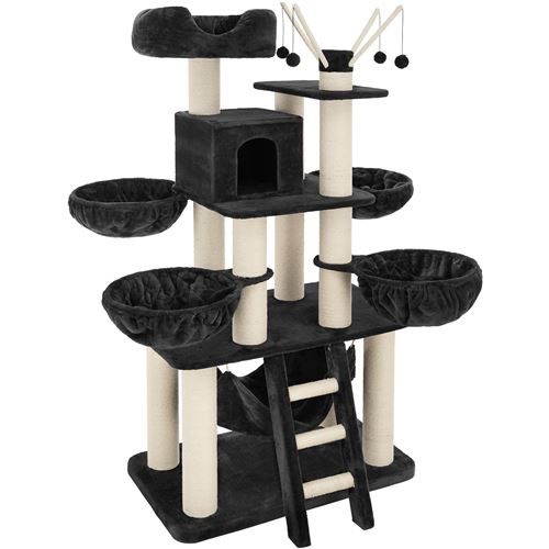 TecTake Arbre à chat GISMO 195 cm - noir/blanc