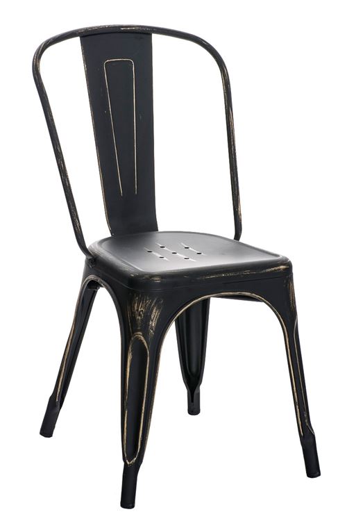 Chaise empilable en métal Benedikt , Noir-Or