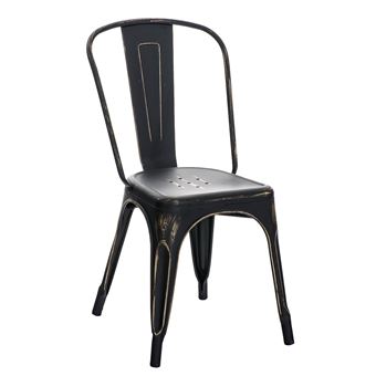 Chaise clp interieur empilable non pliable H. 89 cm en metal noir - 1
