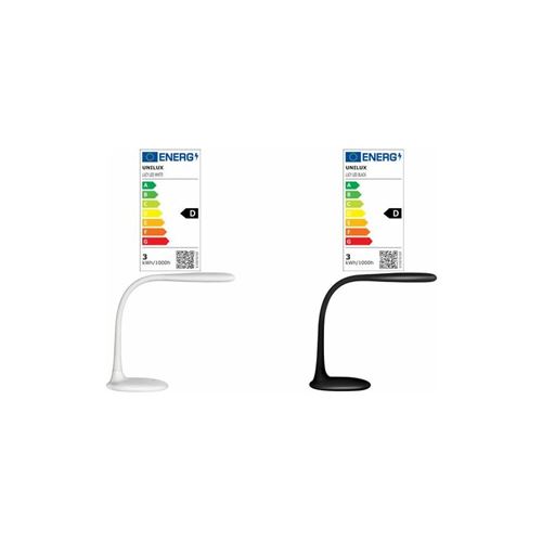 unilux unilux lampe de bureau led lucy, blanc noir