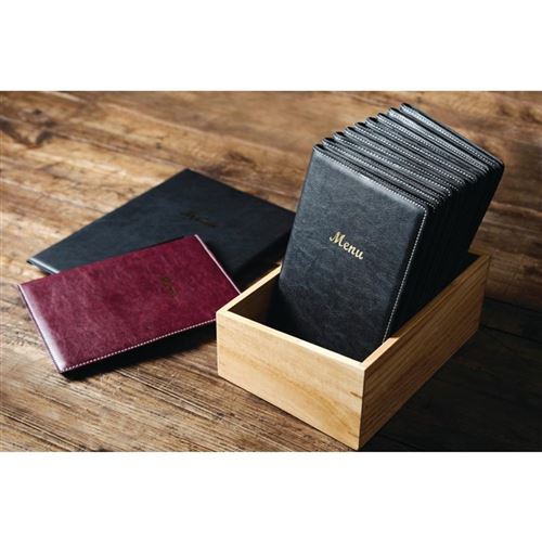 Porte-menus en simili cuir olympia noir a5