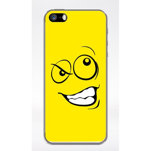 Coque Smiley Énervé Jaune Compatible Iphone 5 Transparent