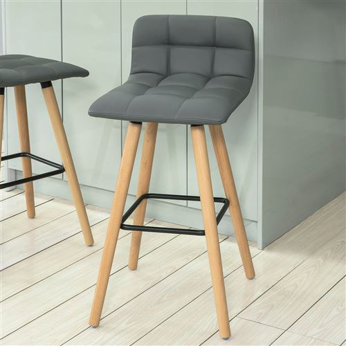 SoBuy® FST50-HG Tabouret de Bar Cuisine avec Dossier et Repose-Pieds Haute qualité