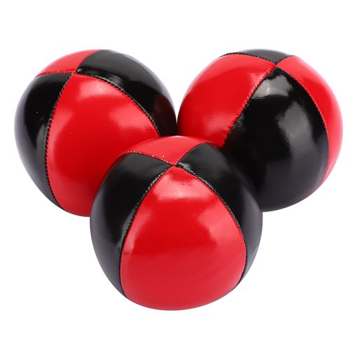 Balle de Jonglage PU Cuir Eps Particules Fines Colloïdales 3 Pcs - Rouge Noir
