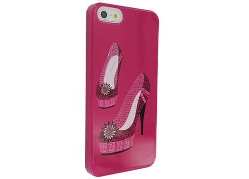 Coque à motif Escarpin fond rose collection Dominique Vari iPhone 5