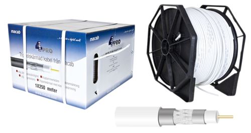Macab F4151244 Câble Coaxial Sur Bobine 250 M