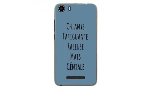 Coque souple pour Wiko Lenny 2 avec impression Motifs Chiante mais Géniale bleu