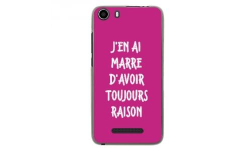 Coque souple pour Wiko Lenny 2 avec impression Motifs marre d'avoir raison fushia
