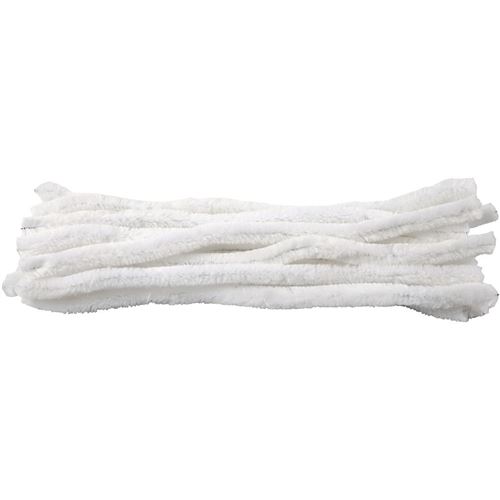 Creotime fil de chenille 15 pièces 30 cm 15 mm blanc