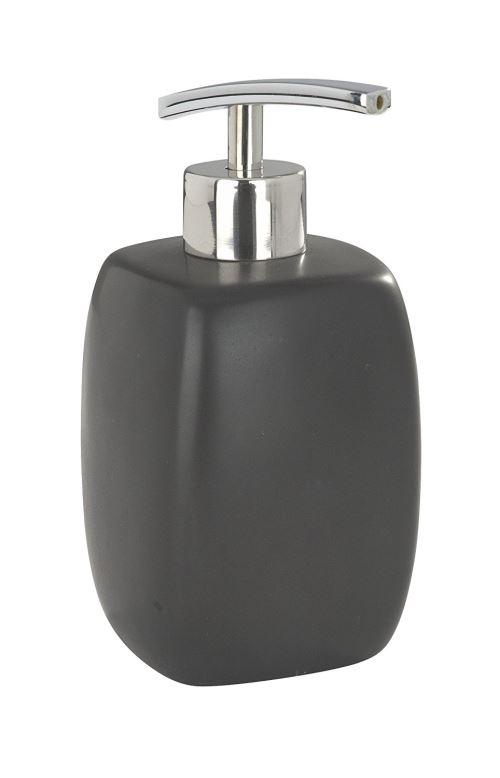 Wenko 20021100 Faro Distributeur de Savon Céramique Noir Dimensions 15 x 7 x 7 cm