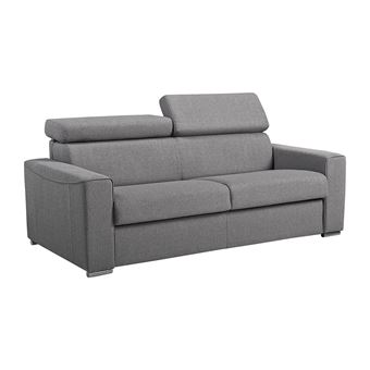 Canapé 3 places convertible express en tissu VIZIR - Gris ...