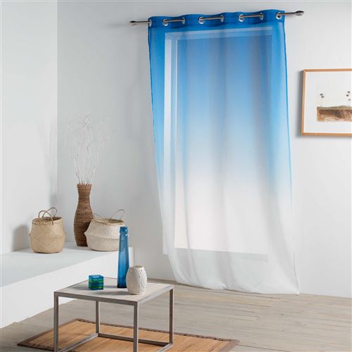 Panneau a oeillets 140 x 260 cm voile sable imprime vitalia Navy