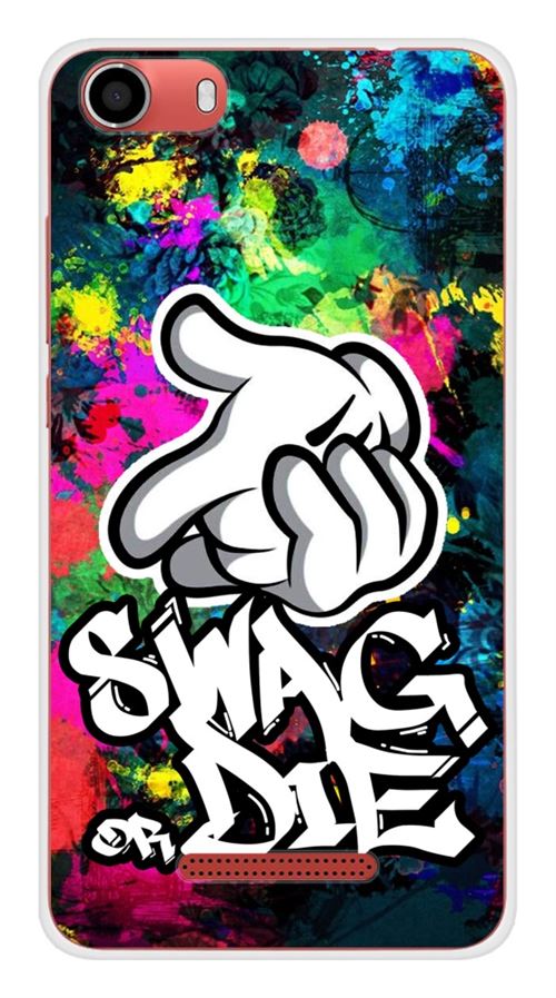 Coque en silicone imprimée compatible Wiko Lenny 2 Swag or die