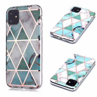 Coque en TPU motif marbre or rose imd blanc/cyan pour ...