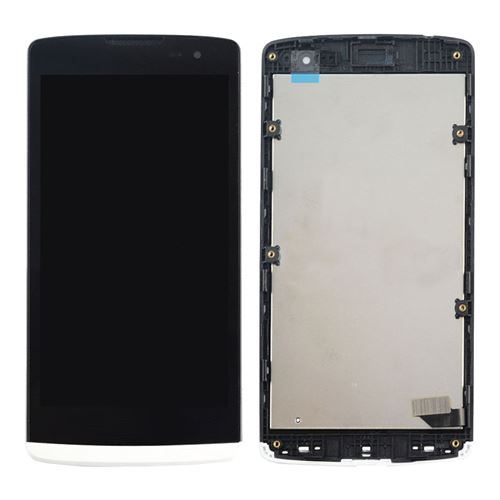 Ecran tactile + LCD blanc montés sur châssis métallique de remplacement pour LG Leon (H320 / H324 / H340 / H340N / MS345 / C50)