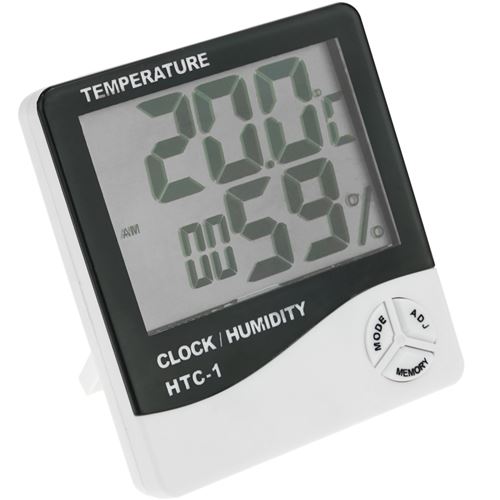 Thermomètre hygromètre et horloge numérique