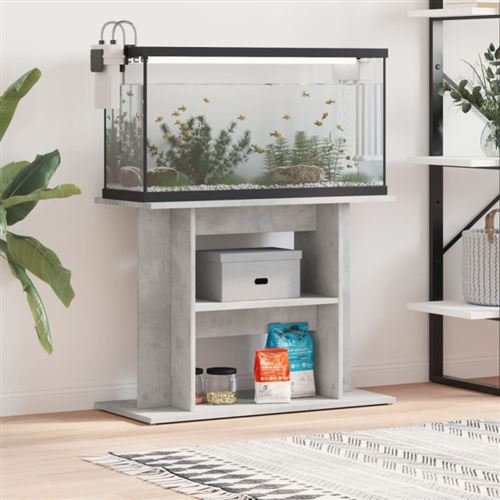 Meilleurs prix pour vidaXL Support pour aquarium gris béton 80x35x60 cm bois d'ingénierie