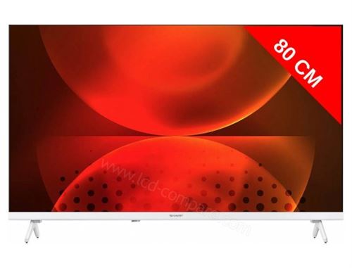 Televiseur led hd 32 pouces smart tv android tv wifi bluetooth blanc L.71.92 x H.46.68 x P.17.92 x 32FH.2 cmEW SHARP