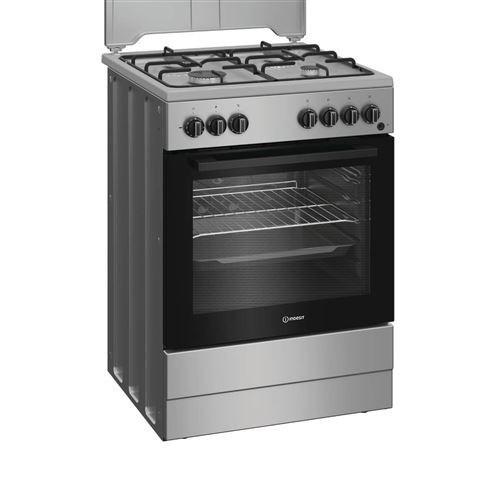 INDESIT Cuisini&egrave;re Gaz/&Eacute;lectrique  I6G3PMS 73L 4 Br&ucirc;leurs Gris