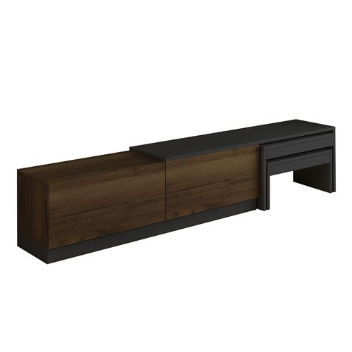 HANAH HOME Meuble TV en bois ""Nest"" - 180 x 30 x 36 cm - Marron