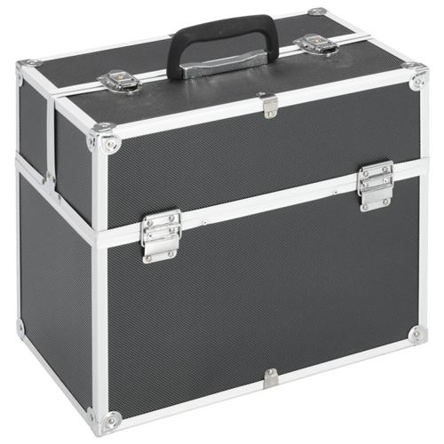 vidaXL Mallette à maquillage 38x23x34 cm noir aluminium