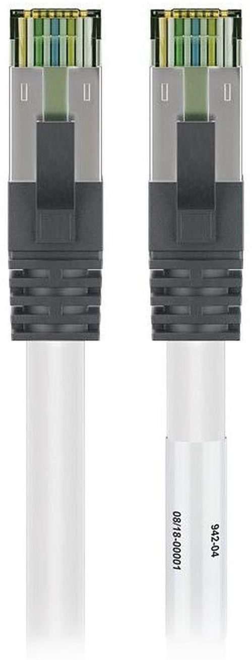 Non Communiqué Blanc Goobay Câble Rj45 Cat 8.1 S/Ftp 0.25 M (Blanc)