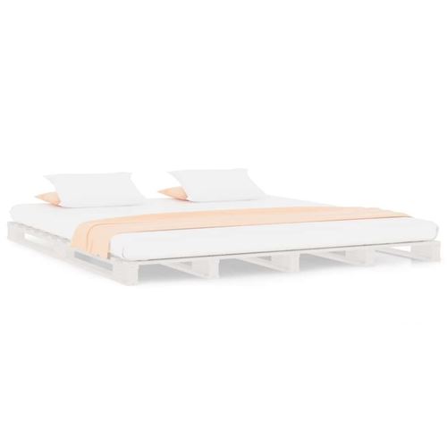 vidaXL Lit de palette blanc 140x200 cm bois de pin massif