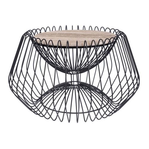 Non Communiqué Marron Table D'appoint Design "Malibu" 60Cm
