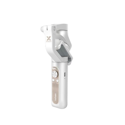 Stabilisateur de cardan pour téléphone portable HOHEM iSteady x 3 axes pliable portable blanc