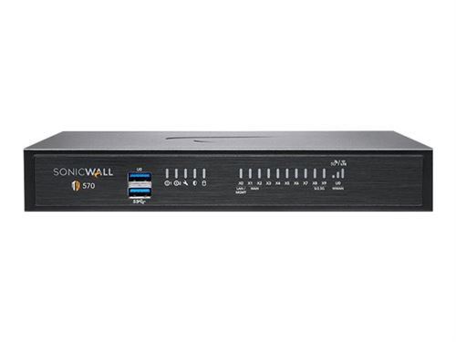 SonicWall TZ570 - Essential Edition - dispositif de sécurité - GigE 5 GigE - Programme SonicWALL Secure Upgrade Plus (2 ans d'option) - bureau